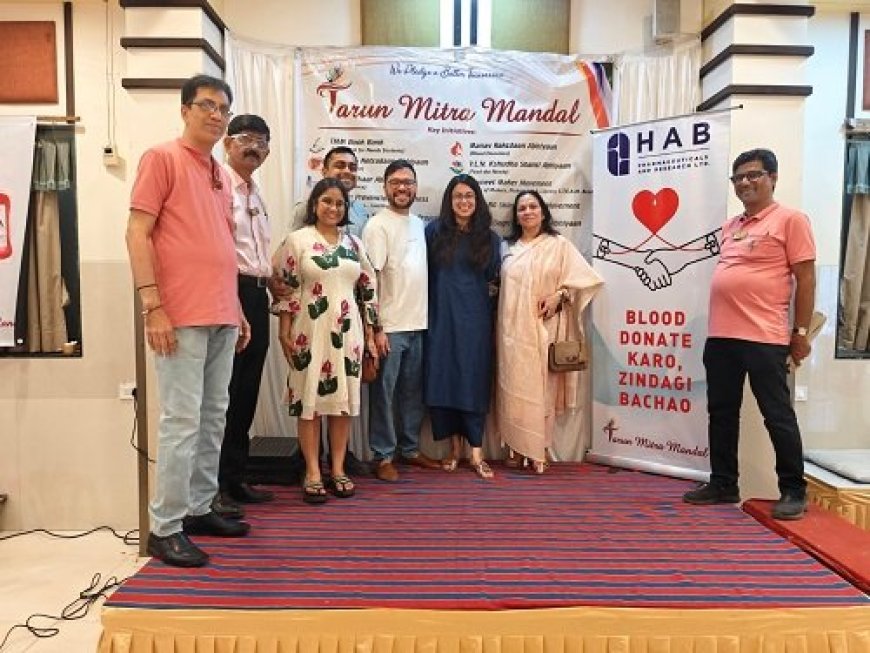 Tarun Mitra Mandal Unites Community Volunteers in a Large-Scale Blood Donation Drive Organised by HAB Pharma