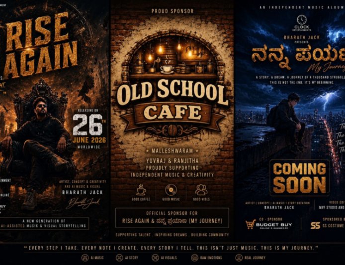 Bharath Jack Announces Upcoming Independent Music Albums – Rise Again And ನನ್ನ ಪಯಣ (Nanna Payana) with Old School Cafe Malleshwaram